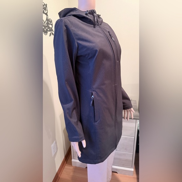Free Country Women's Hooded Black Lined Jacket Size Medium Soft Shell - Picture 6 of 17